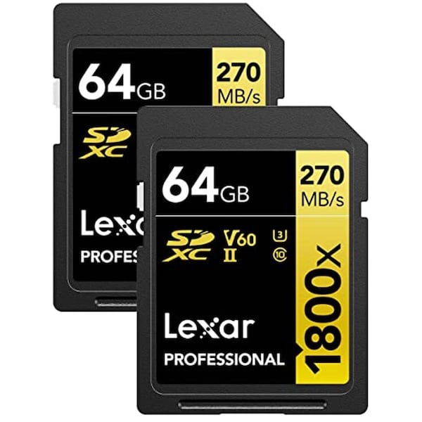 Awesome Audio 1800X 64GB Class 10 UHS-II U3 Gold Series SDXC Memory Card, 2PK AW3337942 - main